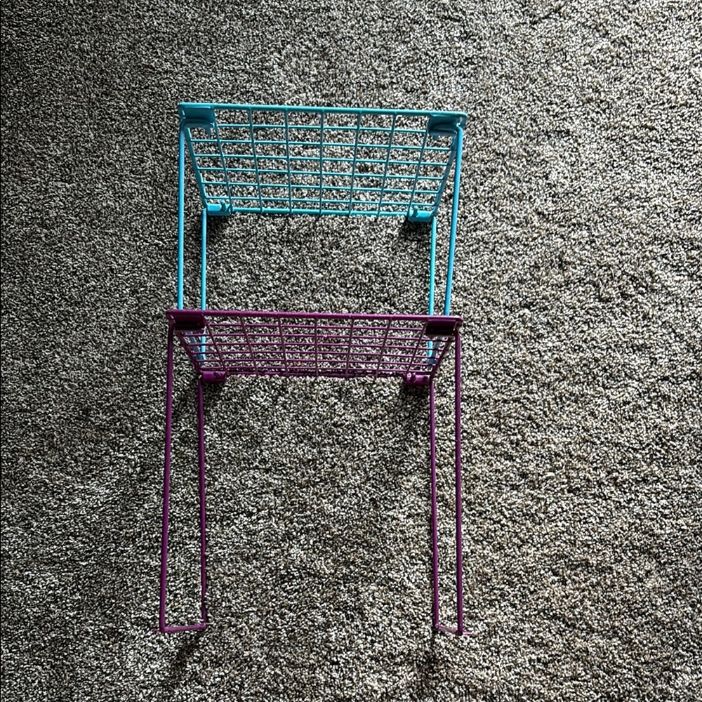 2 Colorful Wire Storage Baskets